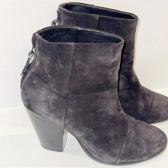 Rag & Bone Newbury Black Leather Suede Ankle Boots Sz 9.5 ASO Celebrities Chunky - Picture 5 of 15